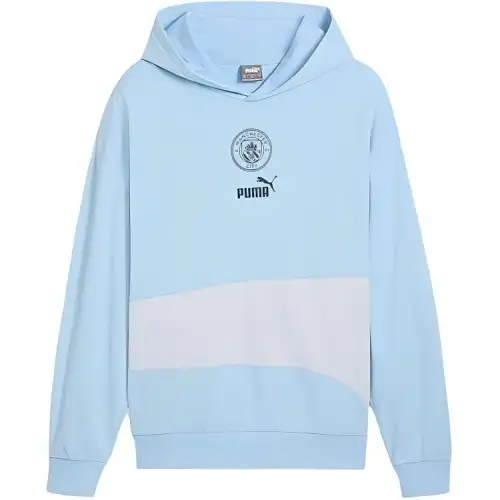 PUMA Manchester City FtblCULTURE+Hoodie Men Sweatshirt Men's Silver Blue