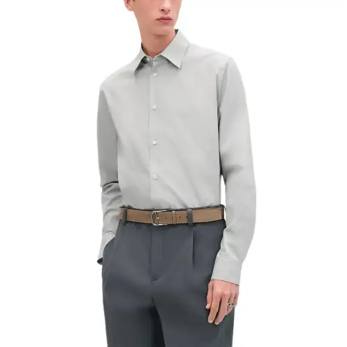 HERMES Shirts Men's Mist Lapel Moderate Other