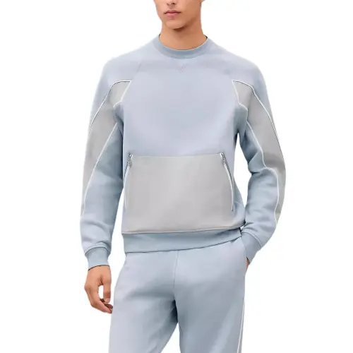 HERMES Sweatshirts Men's Blue Crew Neck Moderate