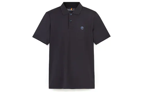 Timberland Polo Shirts Men's Black Polo Collar Moderate Straight Fit