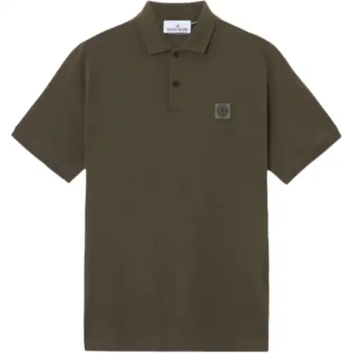 Stone Island logo-patch polo shirt