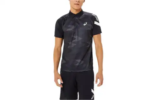 ASICS AIM TRG Polo Shirts Unisex Black Polo Collar Moderate Other