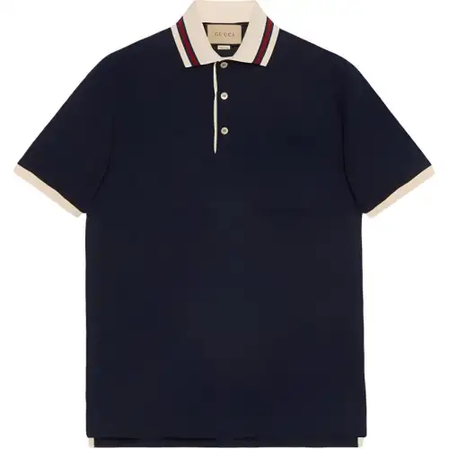 GUCCI Cotton Polo Shirt With Gg Embroidery