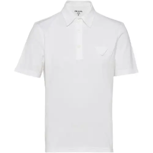 Prada logo-patch cotton polo shirt