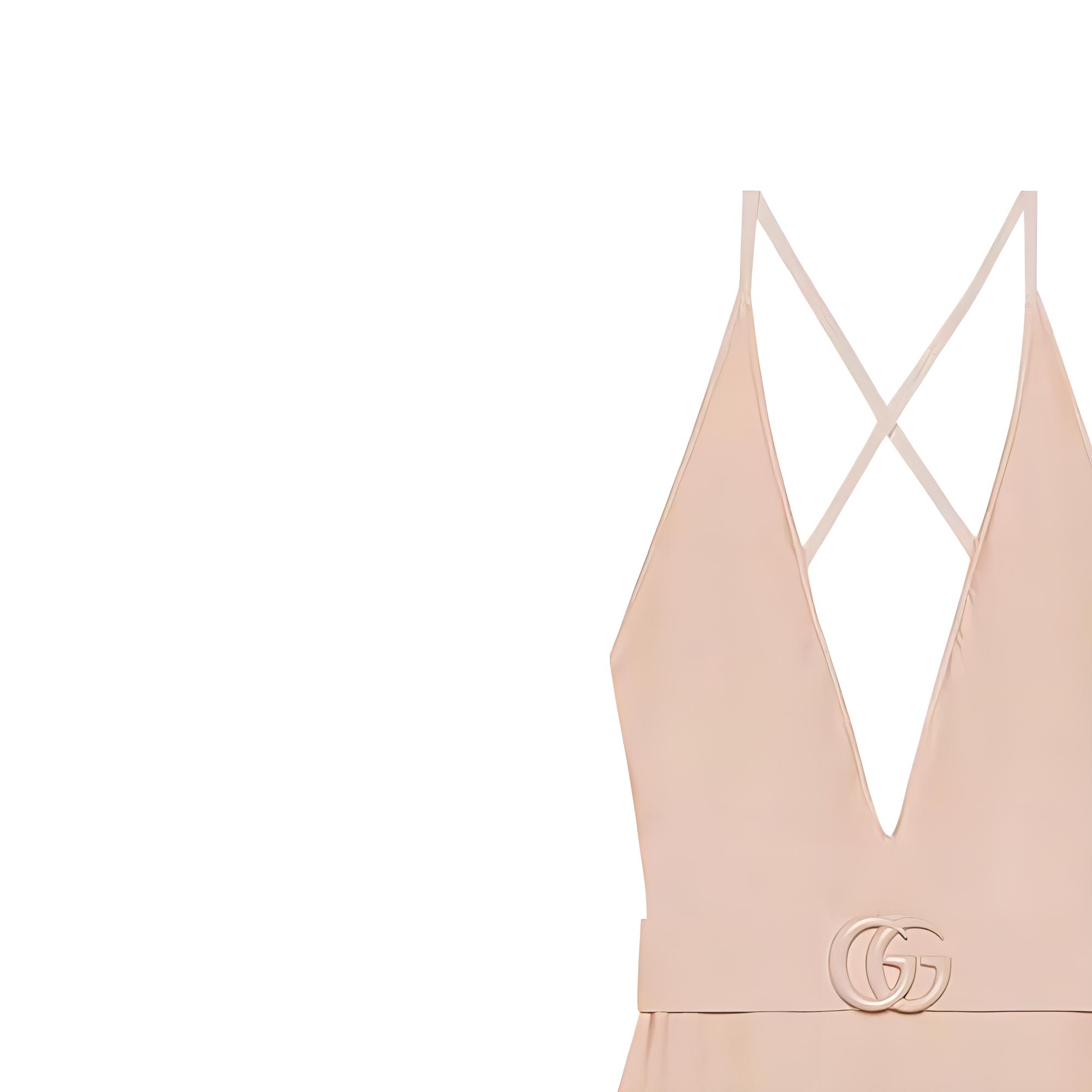 GUCCI Sparking Jersey Double G Swimsuit Ivory
