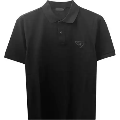 PRADA Polo Shirts Men's Black Polo Collar Moderate Other