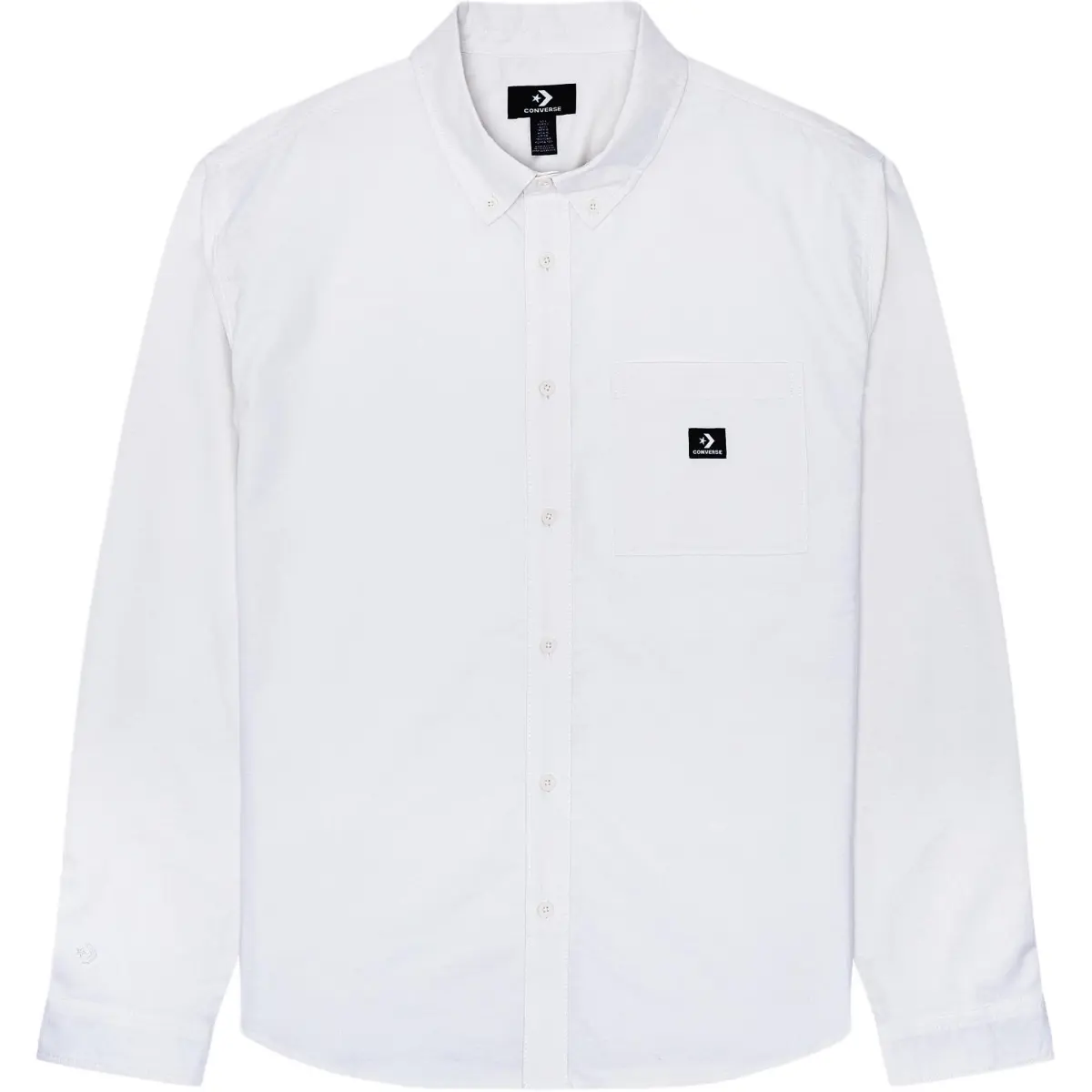 Converse Shirts Unisex White Lapel Moderate Straight Fit