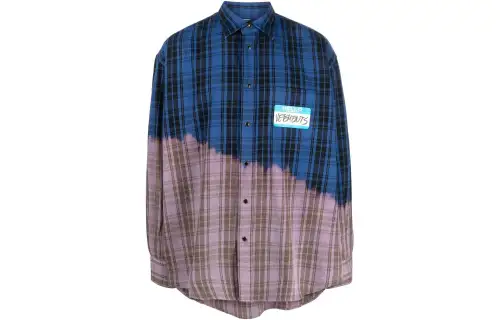 Vetements Bleach-effect Plaid Shirt