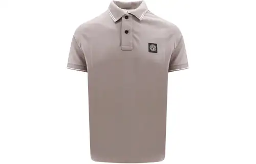 STONE ISLAND Logo Patch Short-Sleeved Polo Shirt