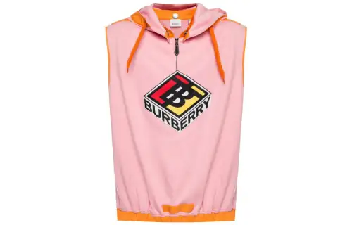 Burberry Sweatshirts Men's Pink Hooded Moderate Regular