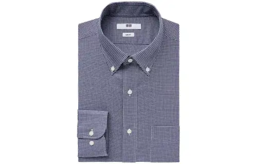 UNIQLO Shirts Men's Navy Blue Pointed Collar Moderate Shirt