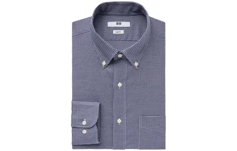 UNIQLO Shirts Men's Navy Blue Pointed Collar Moderate Shirt