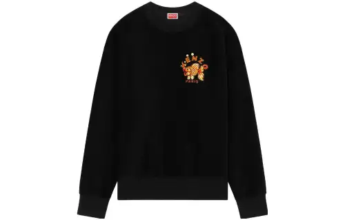 KENZO Sweatshirts Men's Black Crew Neck Moderate Other