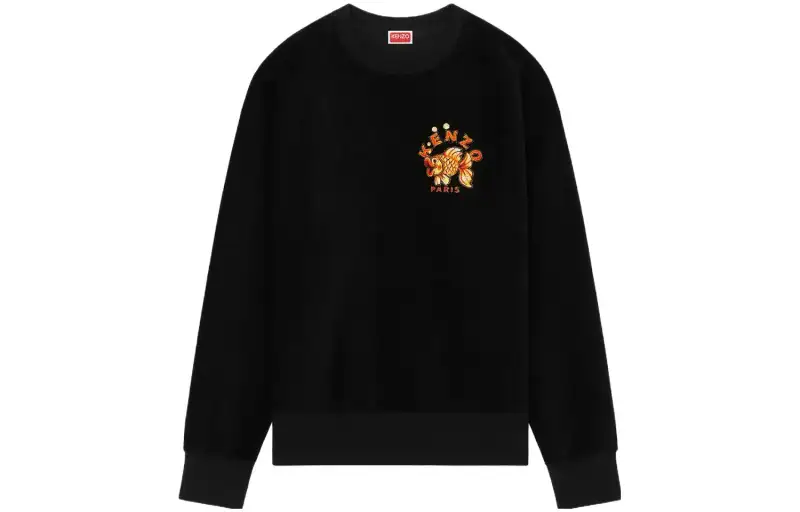 KENZO Sweatshirts Men's Black Crew Neck Moderate Other