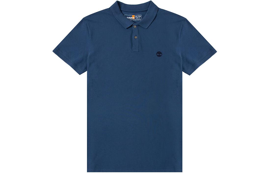 Мужская футболка-поло Timberland LogoPolo (темно-синяя)