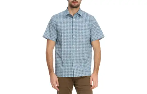 PRADA Shirts Men's Gray Blue Lapel Moderate Other
