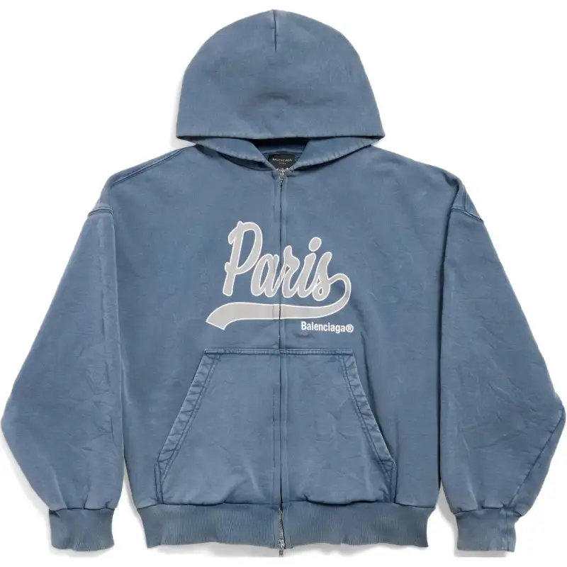 Balenciaga FW24 Sweatshirt Regular Fit Unisex Faded Blue