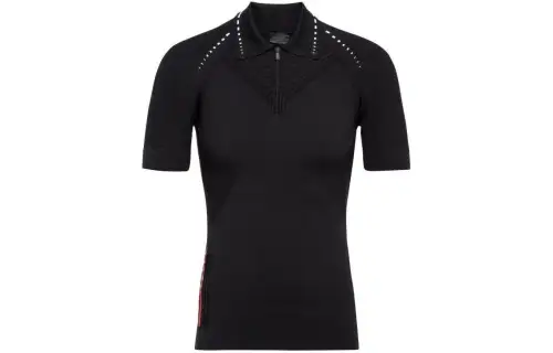 PRADA Polo Shirts Men's Black Polo Collar Moderate Other