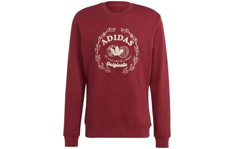Adidas Originals Sweatshirts Men's Red Crew Neck Moderate Regular