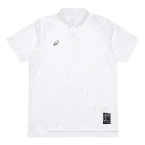 ASICS Polo Shirts Men's White Polo Collar Moderate Other