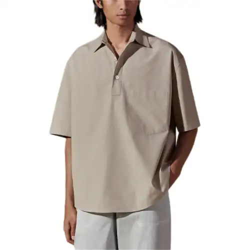 HERMES Shirts Men's Sand Yellow Moderate