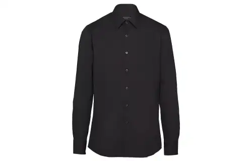 PRADA Shirts Men's Black Lapel Moderate Other