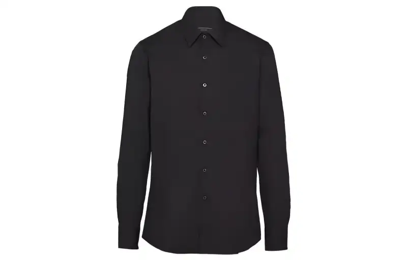 PRADA Shirts Men's Black Lapel Moderate Other