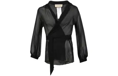 GUCCI Shirts Men's Black V Neck Moderate Other