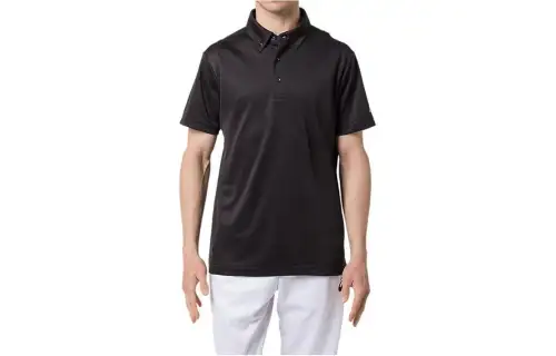 ASICS Polo Shirts Men's Black Polo Collar Moderate Straight Fit