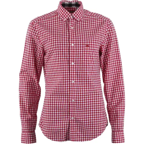 Burberry Shirts Men's Red Lapel Moderate Straight Fit