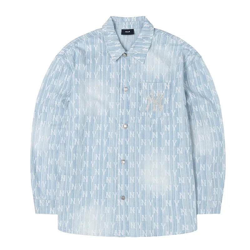 MLB New York Yankees Monogram Shirt Unisex Light Blue