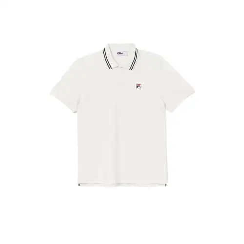 FILA Polo Shirts Men's White Polo Collar Moderate Straight Fit