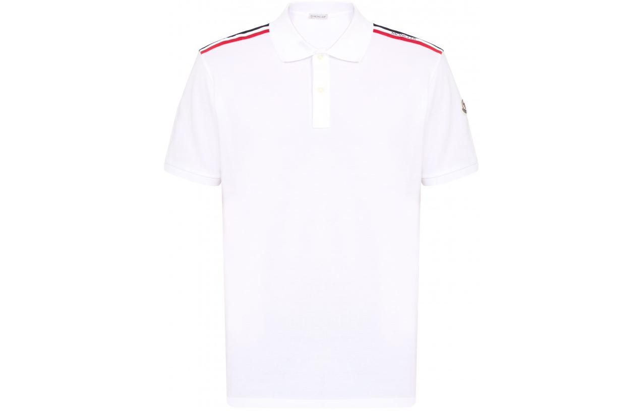 Мужская футболка Поло Moncler Stripe (белая)