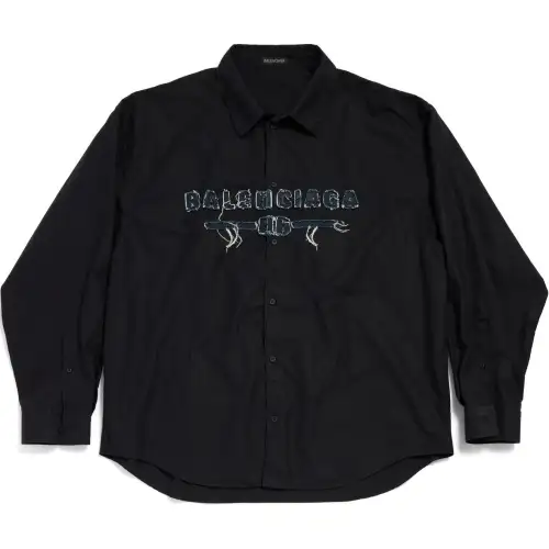 Balenciaga SS25 Shirt Regular Fit Unisex Black