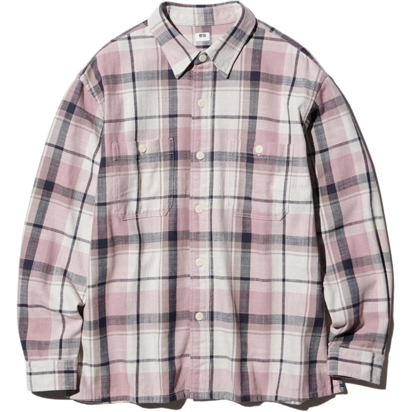 Рубашка UNIQLO в клетку (розовая)
