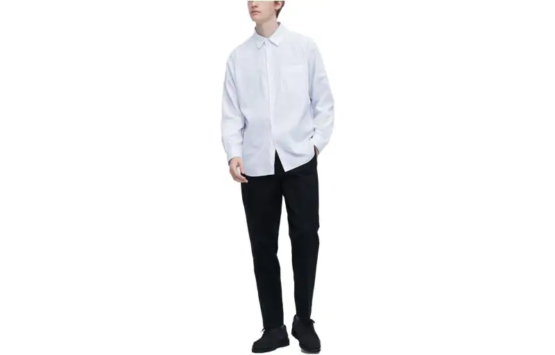 UNIQLO Shirts Unisex Aqua Blue Pointed Collar Moderate Other
