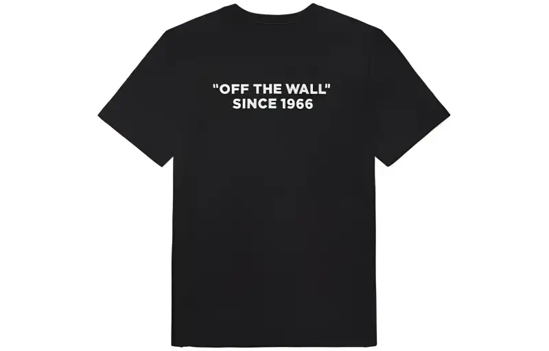Vans T Shirts Unisex Black Crew Neck Moderate Straight Fit