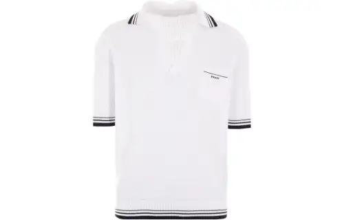 PRADA Logo intarsia Polo Top