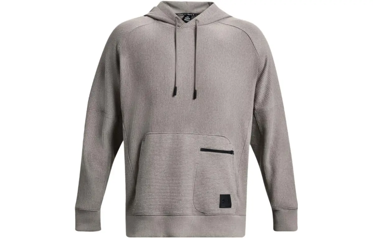 Under Armour Ottoman Fleece Sweatshirts Men's Gray Hooded Moderate Straight Fit