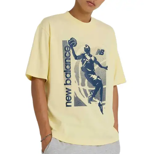 New Balance Hoops Graphic T Shirt Men's Yellow