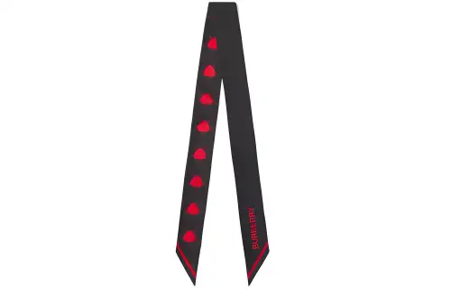 Burberry Silk Scarves Men's Black