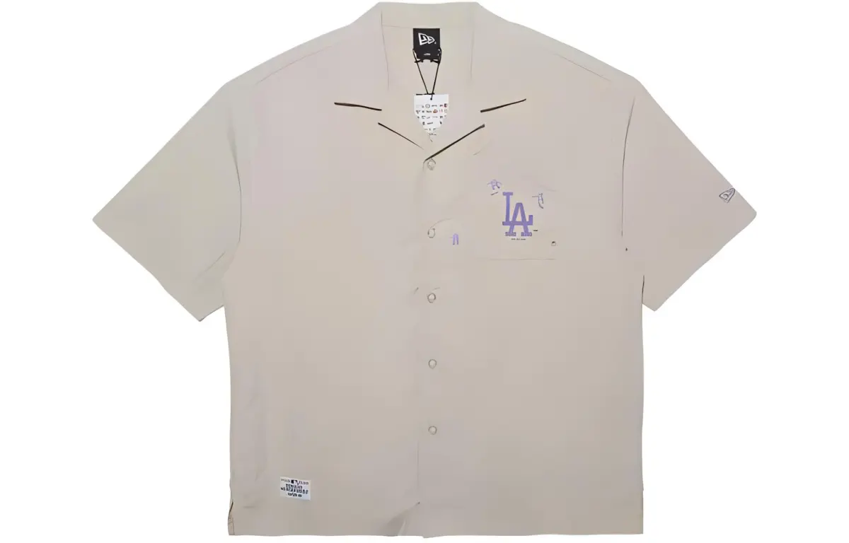 New Era Shirts Unisex White Cuban Collar Moderate Shirt