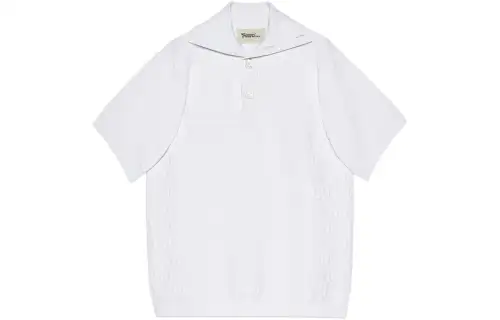 GUCCI Polo Shirts Men's White Polo Collar Moderate Other
