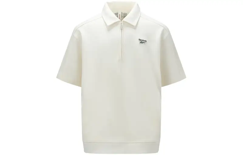 Reebok Polo Shirts Unisex Ecru Polo Collar Moderate Straight Fit