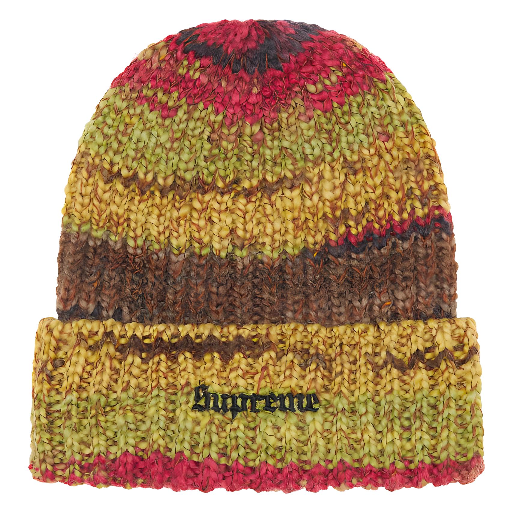 Шапка Supreme Supreme FW24 WEEK 8 Space Dye Stripe Beanie (черная, коричневая, синяя, желтая)