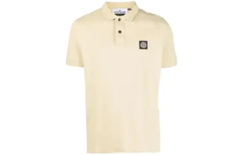STONE ISLAND Logo Patch Short Sleeved Polo Shirt
