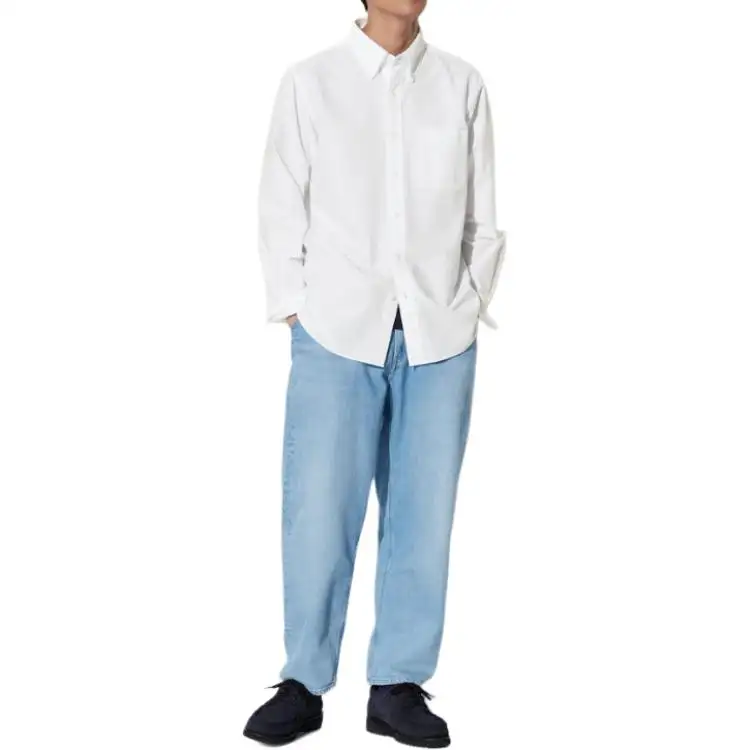 UNIQLO Shirts Unisex White Pointed Collar Moderate Other