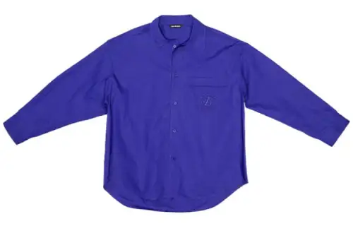 Balenciaga Shirts Men's Blue Pointed Collar Moderate Other