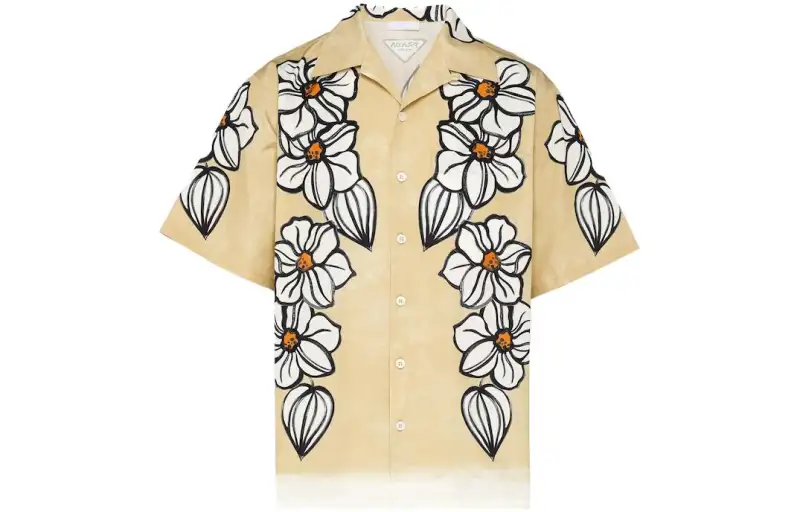 PRADA Shirts Men's Apricot Lapel