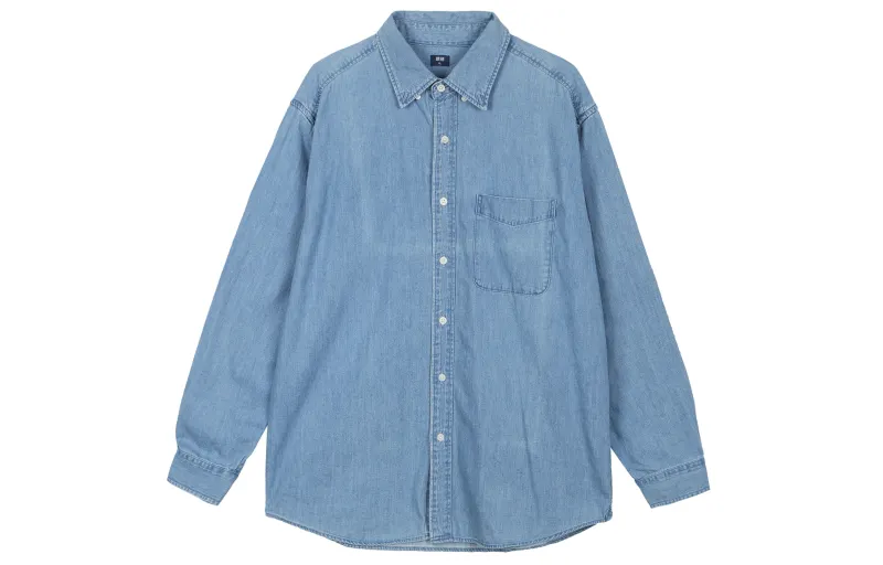 UNIQLO Shirts Unisex Pink/Blue Pointed Collar Moderate Other